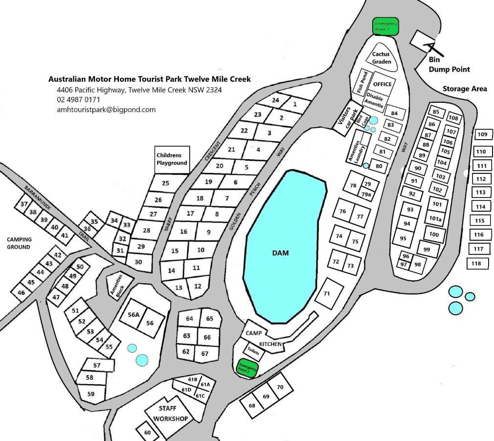 Australian Motor Home Tourist Park Twelve Mile Creek Karuah Exteriör bild